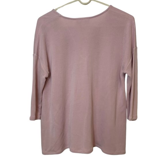 Pure J. Jill Women's Pastel Top Petite Size SP Sandwashed Pink Tencel Office - Picture 2 of 4